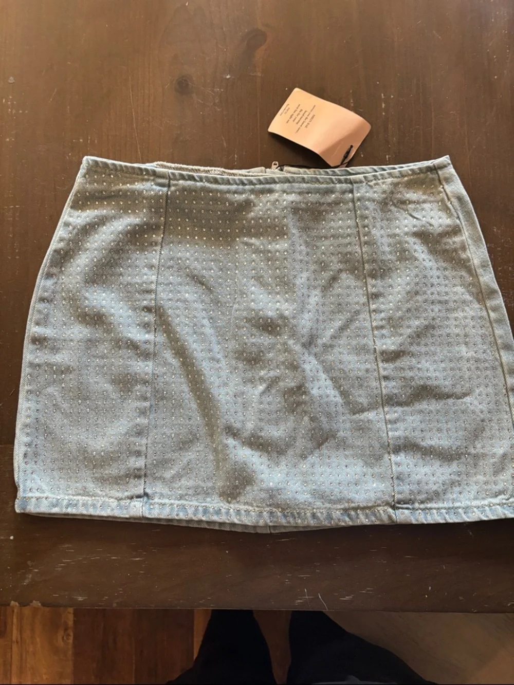 NWT Studded Light Blue Mini Skirt - Women